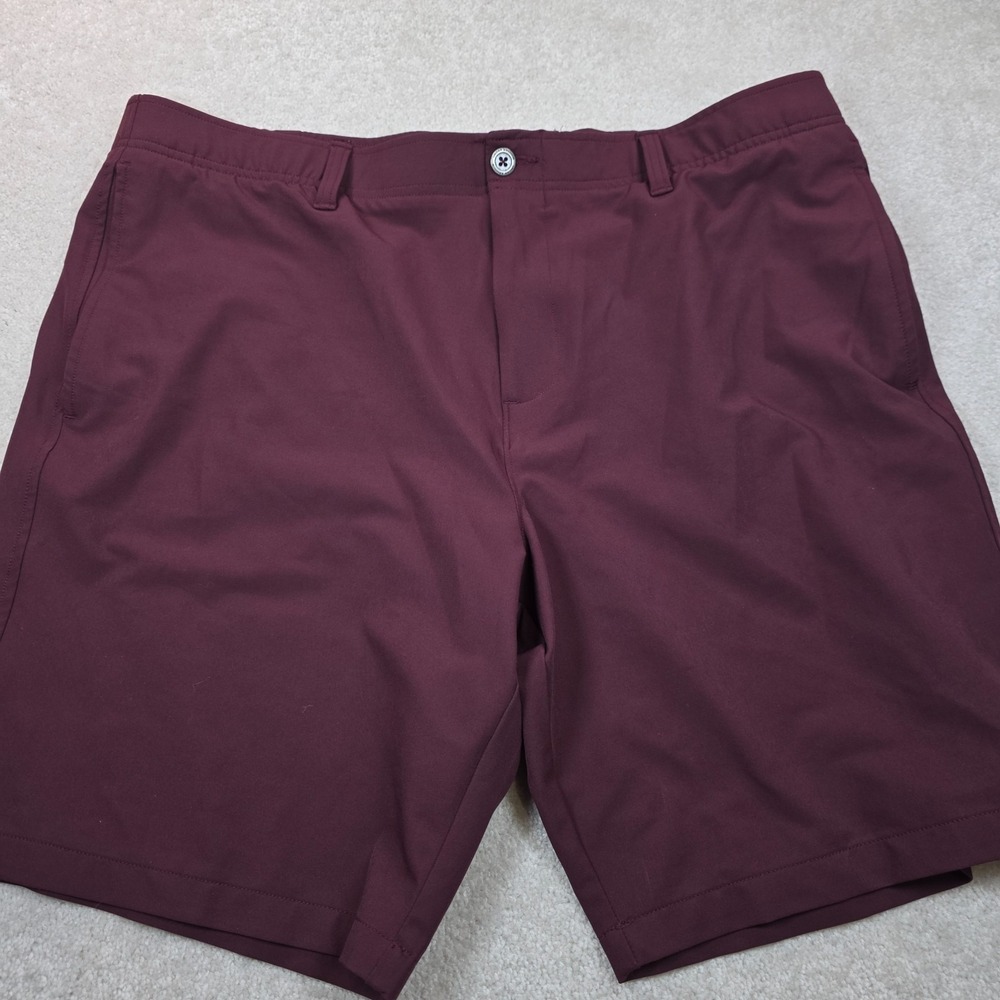 Under Armour Golf Shorts Mens 40 Burgundy Flat Front Pockets Stretch Activewear